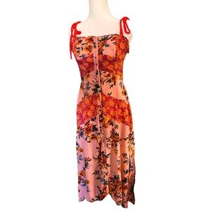 Thrifted Free People Lover Boy Maxi Coral Combo women’s size 2 dress